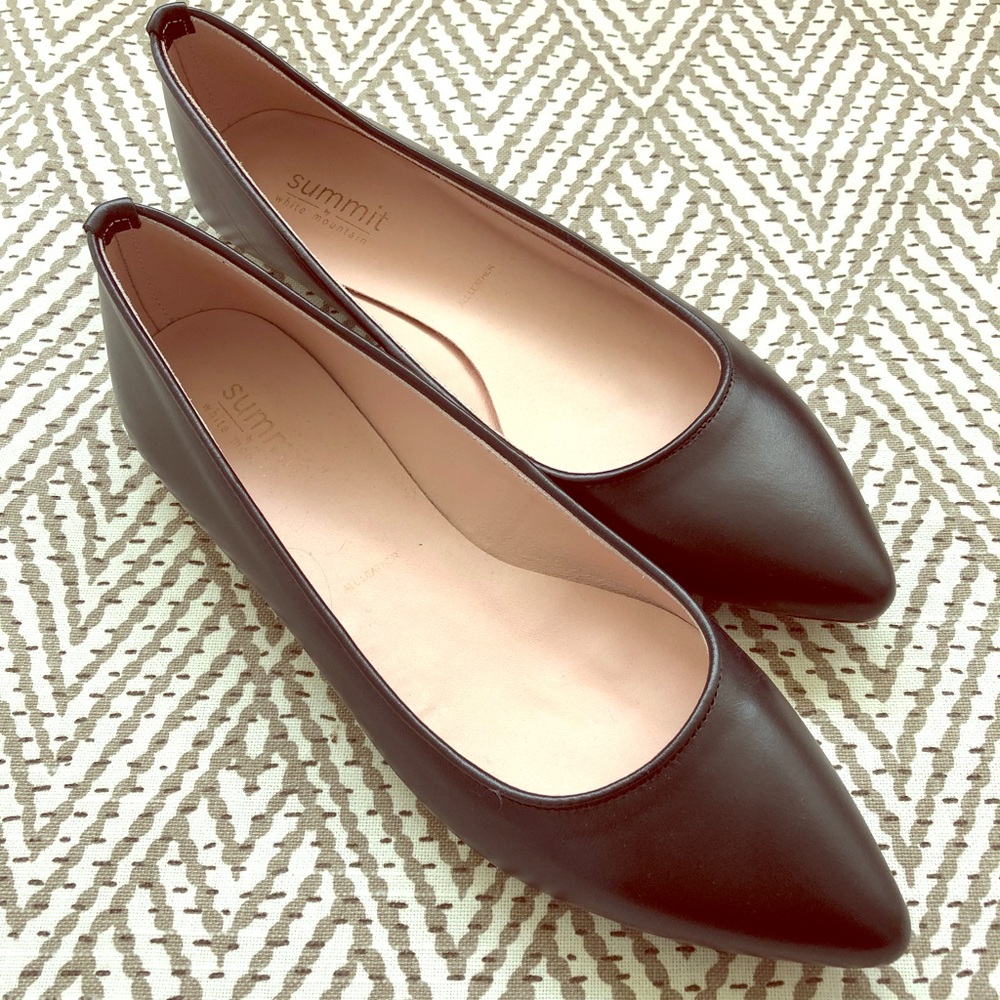NWOT Leather Pointy Flats sz38(sz8)